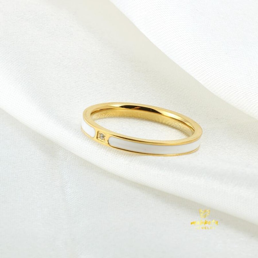 Bague dorée double ligne ouverte