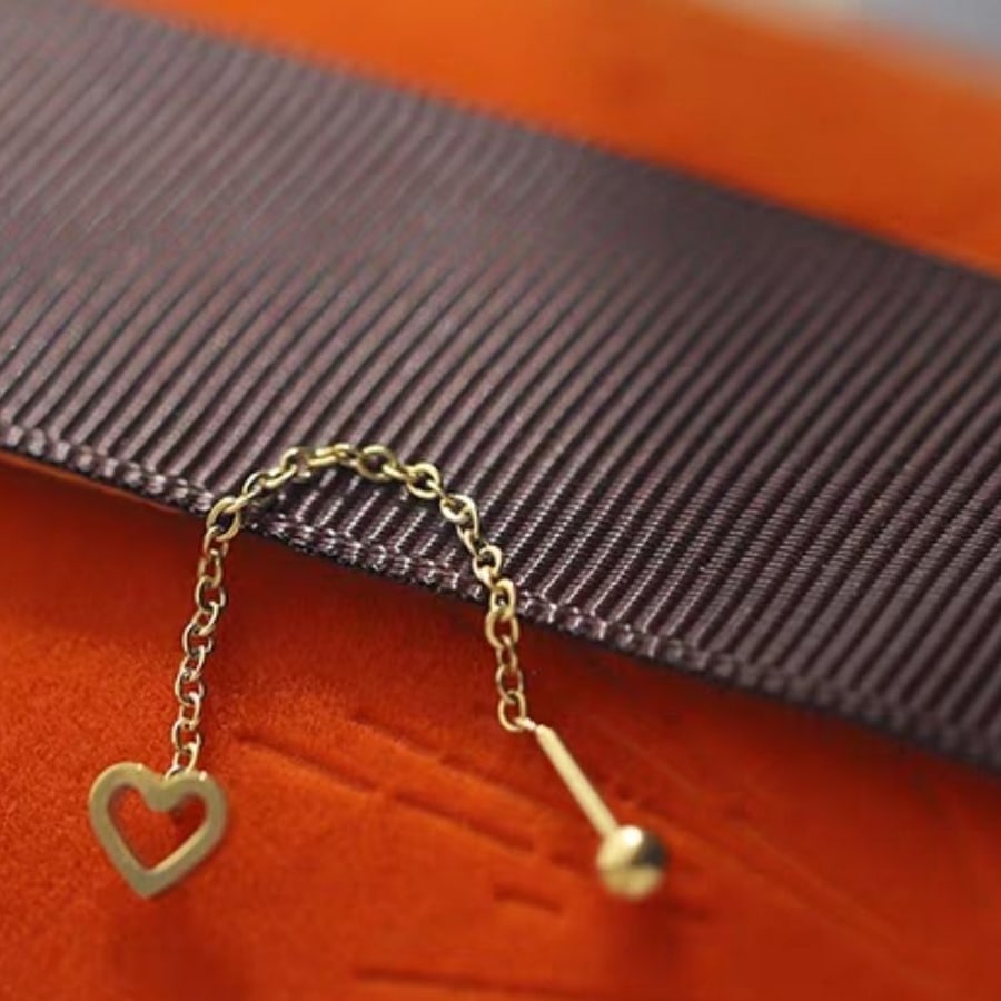 Boucles pendantes coeur sur chaîne