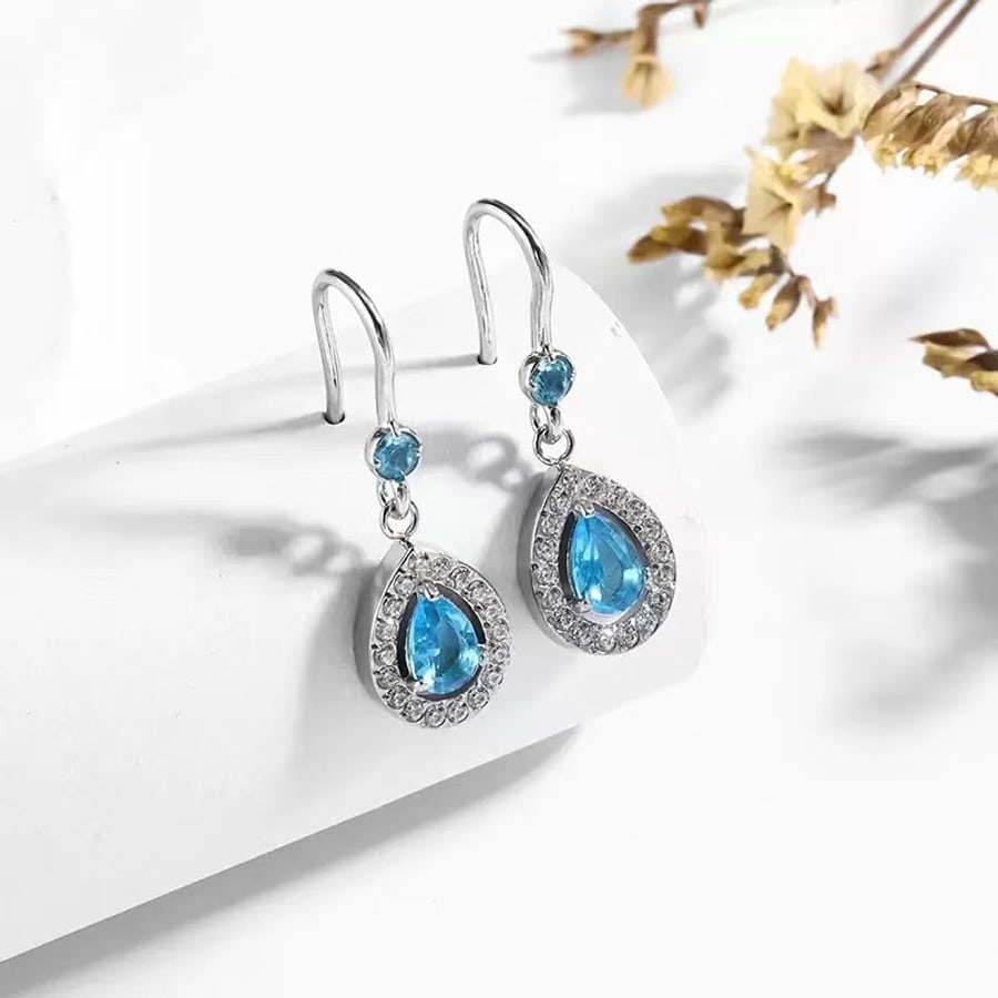 Boucles goutte bleue