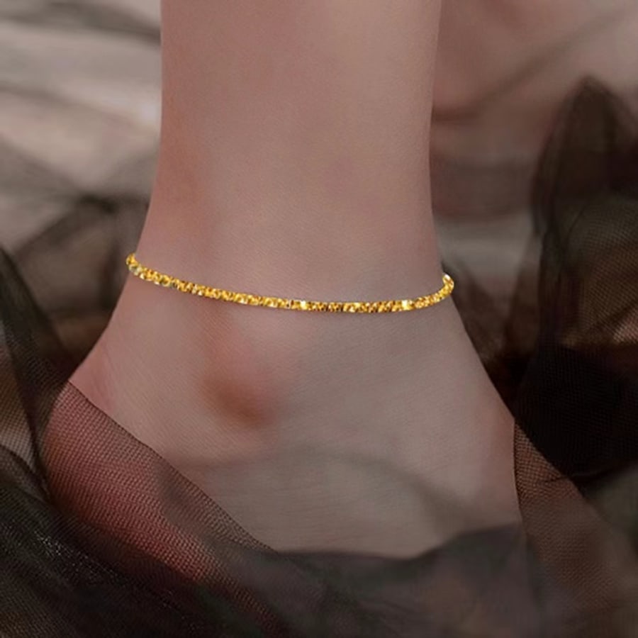 Chaîne de cheville fine à petites perles